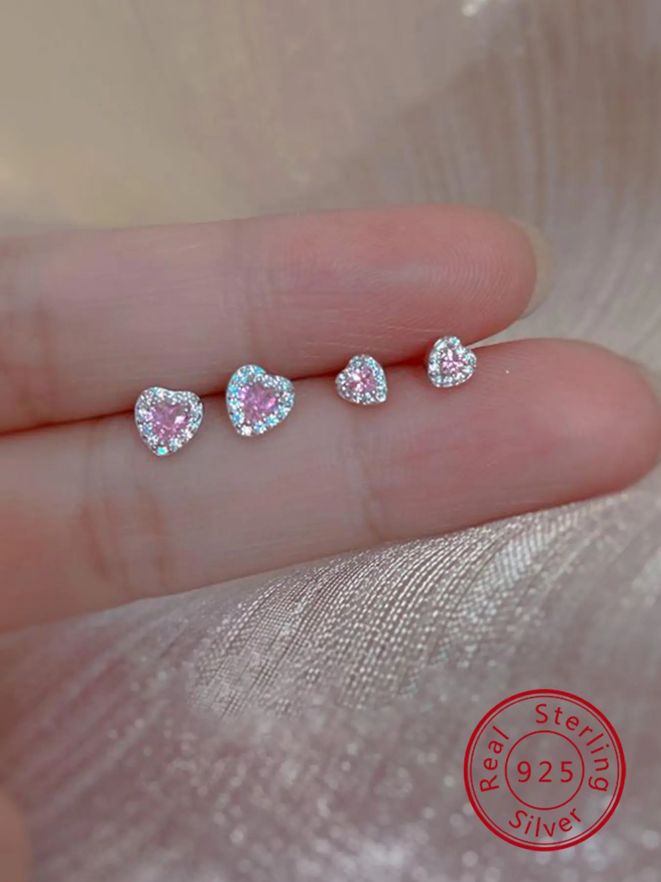 925 Sterling Silver Fashionable Heart Shaped Earrings, Pretty Studs, Elegant Jewelry for Women, High Quality Earrings, Daily Clothing Decor, Trendy All-match Jewelry for Birthday Gift, Stud Earrings Jewelry