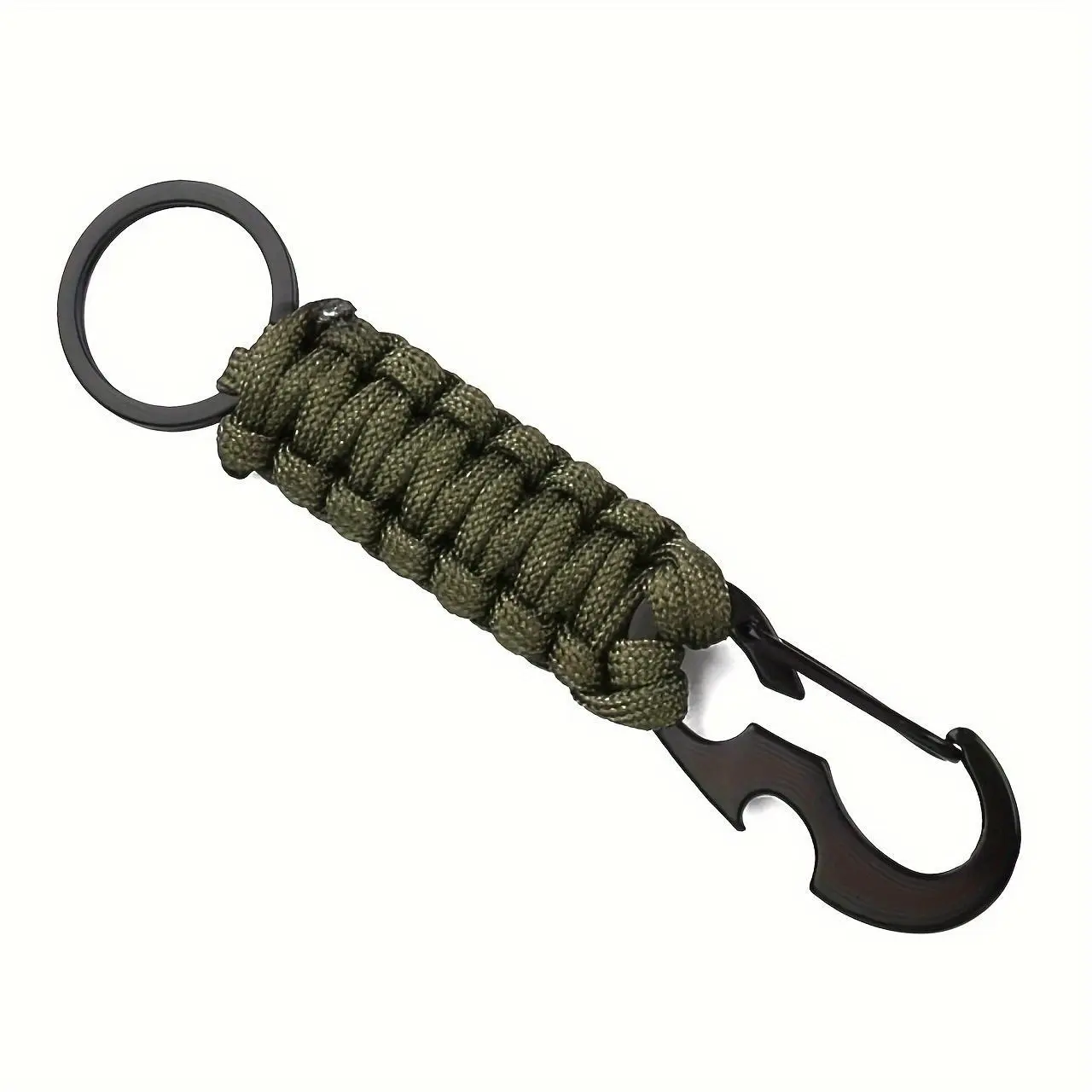 1pc Multifunctional Paracord Braided Keychain Buckle With Bottle Opener, Suitable For Outdoor Hiking Camping, Multifunctional Tool, Multipurpose Tool, Outdoor Practical Tool