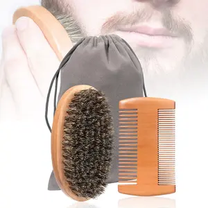 Men's Beard Brush Set, 3 Counts/set Hair Beard Combs, Professional Hair Styling Tools, Grooming Comb, Gifts for Men, Wood
