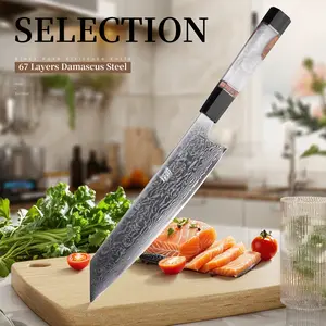 FINDKING 9 inch Japanese Kiritsuke Knife, Sharp Cuchillos Japoneses, Damascus Kitchen Knife for Professional & Home Chefs (BLACK-ROSE Series)