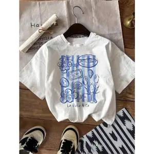 Womens Short Sleeve Crewneck Tee Soft Cotton Summer Graphic Shirt Blue Coastal Seafood Lobster Oyster Shell Art Casual Vacation Beach Outfit Mothers Day