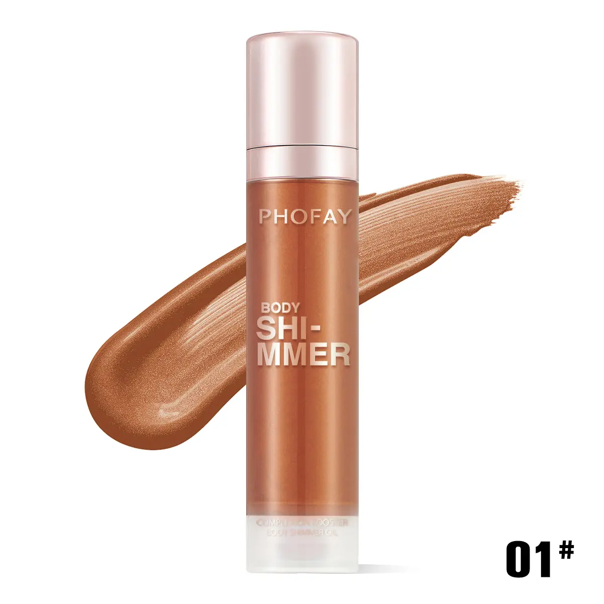 PHOFAY Jumbo Shimmer Oil, Hydrating Bronze Luminizer for a Silky Smooth Glow, Waterproof Cosmetic for Face & Body, Body Makeup, Daily, Blend, Nourishing, Bronzy Body Glow