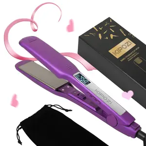 KIPOZI Negative Ion Flat Iron, Anti-Static Hair Straightener with 1.75 inch Floating Titanium Wide Plates, TikTokShopBlackFriday