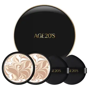 Essence Pact Cushion Foundation SPF50+ 21N Vanilla Dewy Glow Korean Compact Hydrating Natural Coverage Makeup | Pack of 2 Pack