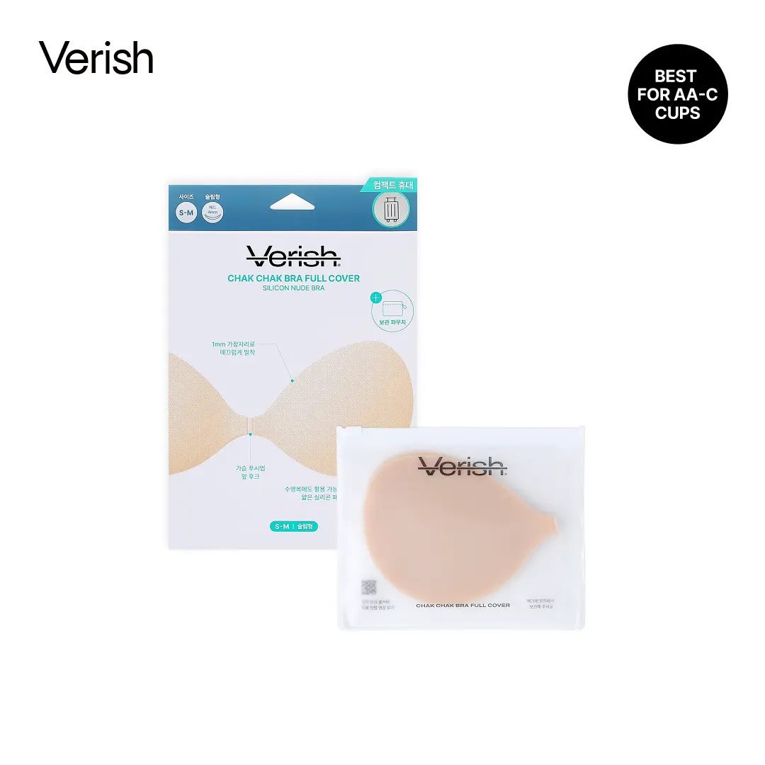 [VERISH] Chak Chak Full Cover Sticky Bra - Strapless Adhesive Backless Bra for Women - Silicone Invisible Bra, Please Refer to Care Instructions Carefully