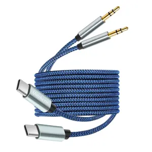 USB C to 3.5mm Audio Aux Jack  (4.3ft, 2-Pack) - USB C to 3.5mm Headphone  Stereo Cord Compatible with  16 Pro Max 15 Pro Max  Galaxy S23 S22 S21 S20+ iPad Pro Air Pixel