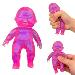 Glitter Big Squishy Baby Toy Super Stretchy Sensory Fidget Toy for Stress & Anxiety Relief Cute Galaxy Squishy Toys for Kids Teens Adults Perfect Birthday Christmas Gift