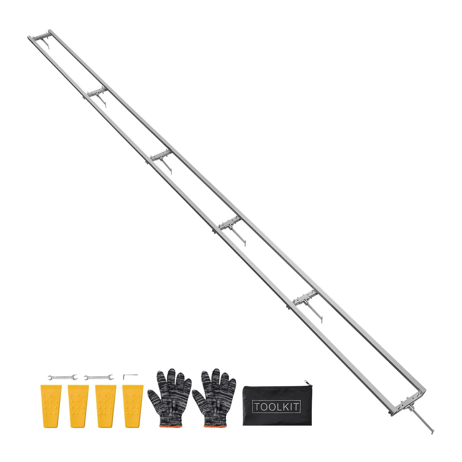 【DealsForYouDays】VEVOR Rail Mill Guide System, 15 ft 6 Crossbar Chainsaw Mill Kits, Aluminum Saw Milling Rails System Works with Chainsaw, 4 Wedges, Adjustable Rail Milling Guide Kit for Builders Woodworkers Tool Box Power Tools