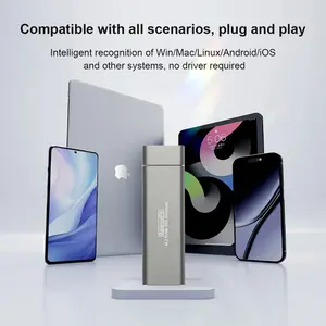 Aluminum M.2 Nvme SATA SSD Enclosure, USB 3.1 Gen 2 10gbps High-Speed Reader, Tool-Free M.2 Nvme to USB-C Adapter for 2230/2242/2260/2280 Ssds