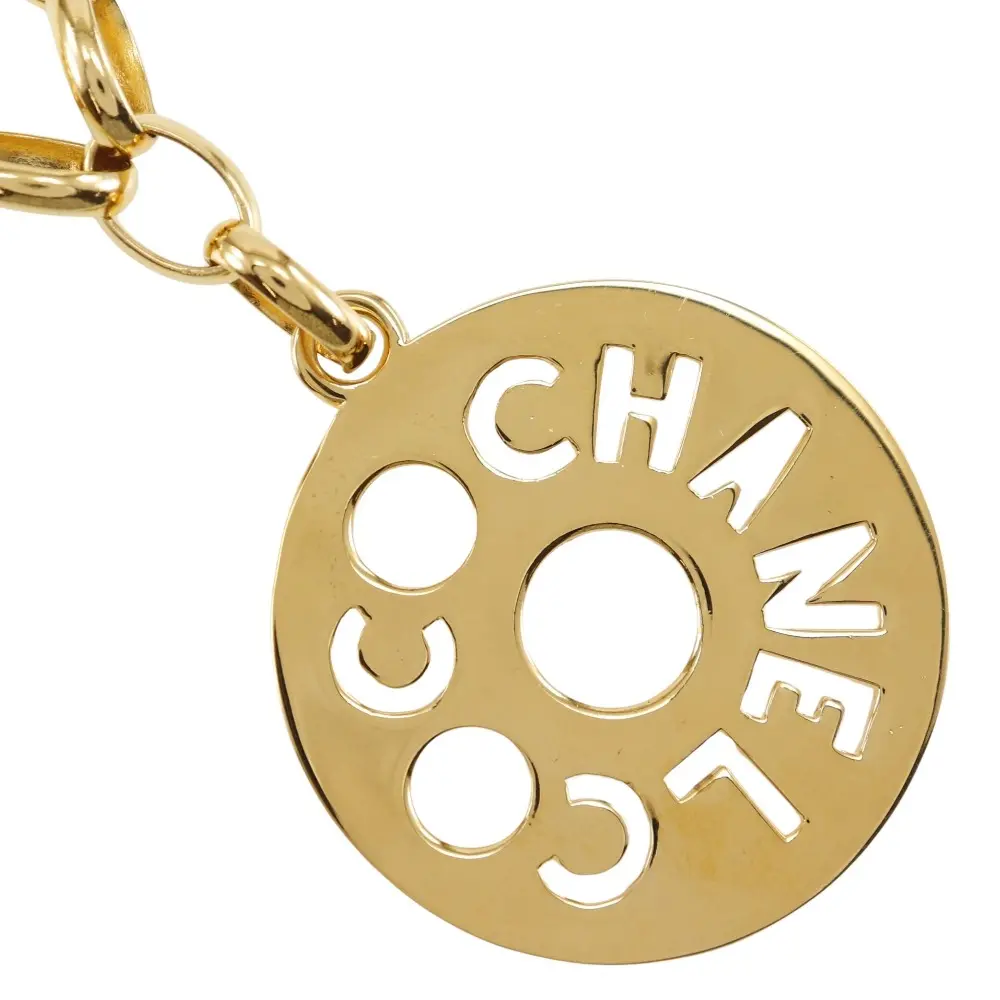 Pre-owned CHANEL Stainless Small Leather Goods COCO Necklace