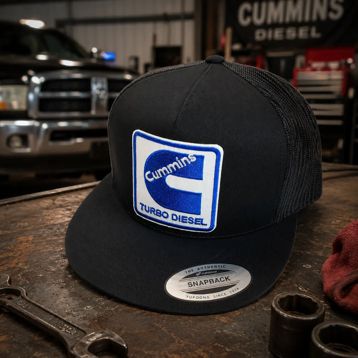 [BEST SELLER 2026] Cummins Turbo Diesel Trucker Hat, Black Mesh Snapback Cap, Diesel Truck Hat, Mechanic Gift, Truck Driver Cap, Garage Style Hat