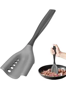 Mincing Spatula Meat Chopper, Hamburger Grinder, Premium Heat Resistant Smasher for Ground Beef, Potato Mix Tool, Meat & Poultry Tenderizers-Black