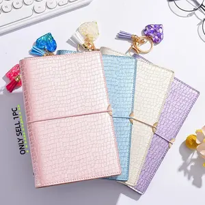 A6 Bind Strap PU Crocodile Pattern Notebook, Thick Creative Design, Pocket Book Planner, Diary, Handwritten Journal