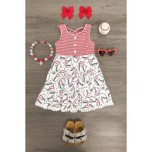 Striped Baseball Heart Dress
