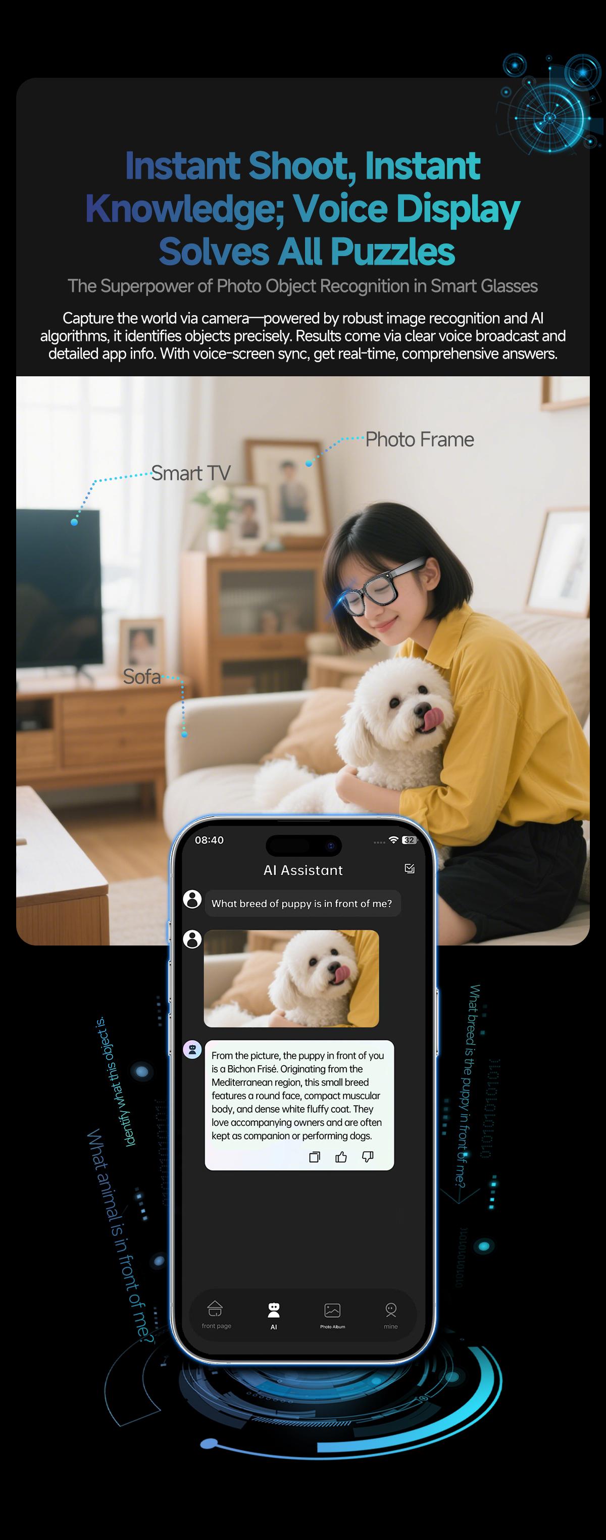 KPEP Smart AI Camera Glasses with 8MP Resolution, Button Touch Adjustment for Travel Outdoor Adventures Hands-Free Photography 160+Languages Real-Time Translation Bluetooth Wireless Wearable Video Recording Sunglasses Blue light blocking, Easter gift