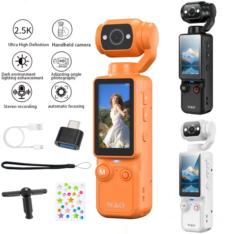 【Mother's Day Campaign】Portable Ultra Handheld Video Recorder with  Videos, 180° Rotating Lens for Photography, Digital Camera for Meeting and Daily Use SD Card, Ideal Gift, Boys and Beginners, Birthday  Gift