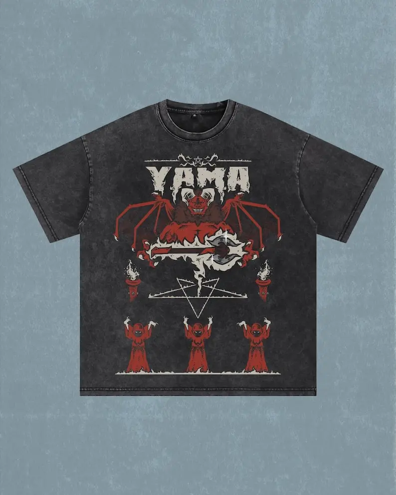 OSRS YAMA | Oversize T-Shirt | Acid Wash | Old School Runescape For Him | Gift For Her men  gifts