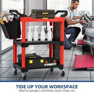 YITAMOTOR Auto Detailing Cart Car Wash Tool Organizer Utility Trolley with wheels for Garage