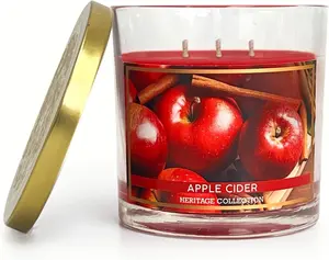 3 Wick Candle, 14.5oz  Cider Candle, 3 Wick Candles, Big Candles, Huge Candle, Three Wick Candle, Bath Candles, Candle 3 Wick, 3 Wick Candle Jars