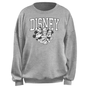 Junior's Mickey & Friends Classic Black and White Group Sweatshirt