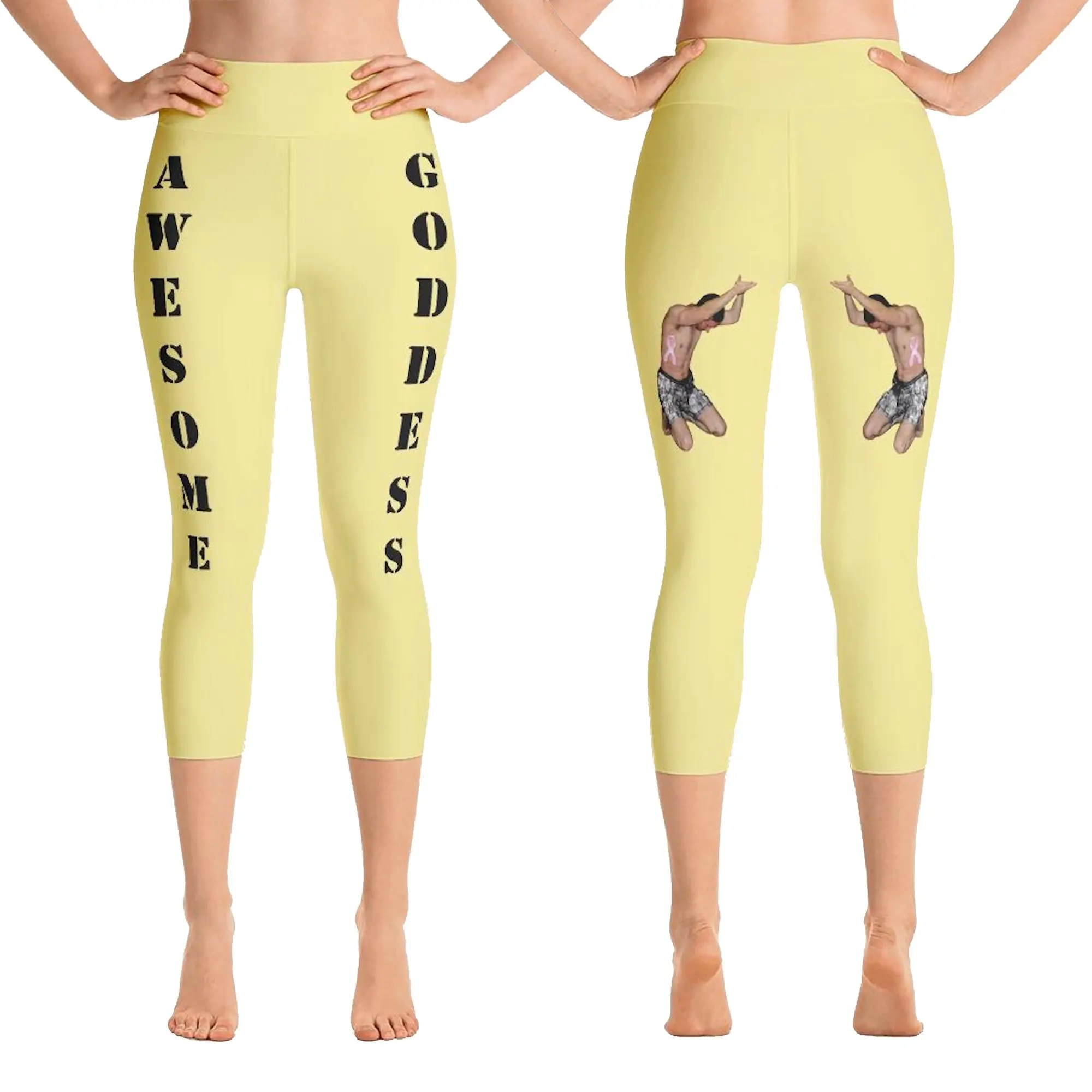 Pale Yellow Viral Awesome Goddess Leggings: Sunshine in Every Step