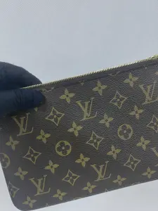 Pre-owned Louis Vuitton coated canvas Clutches & Wristlets Yellow Neverfull Detachable Pouch（U）