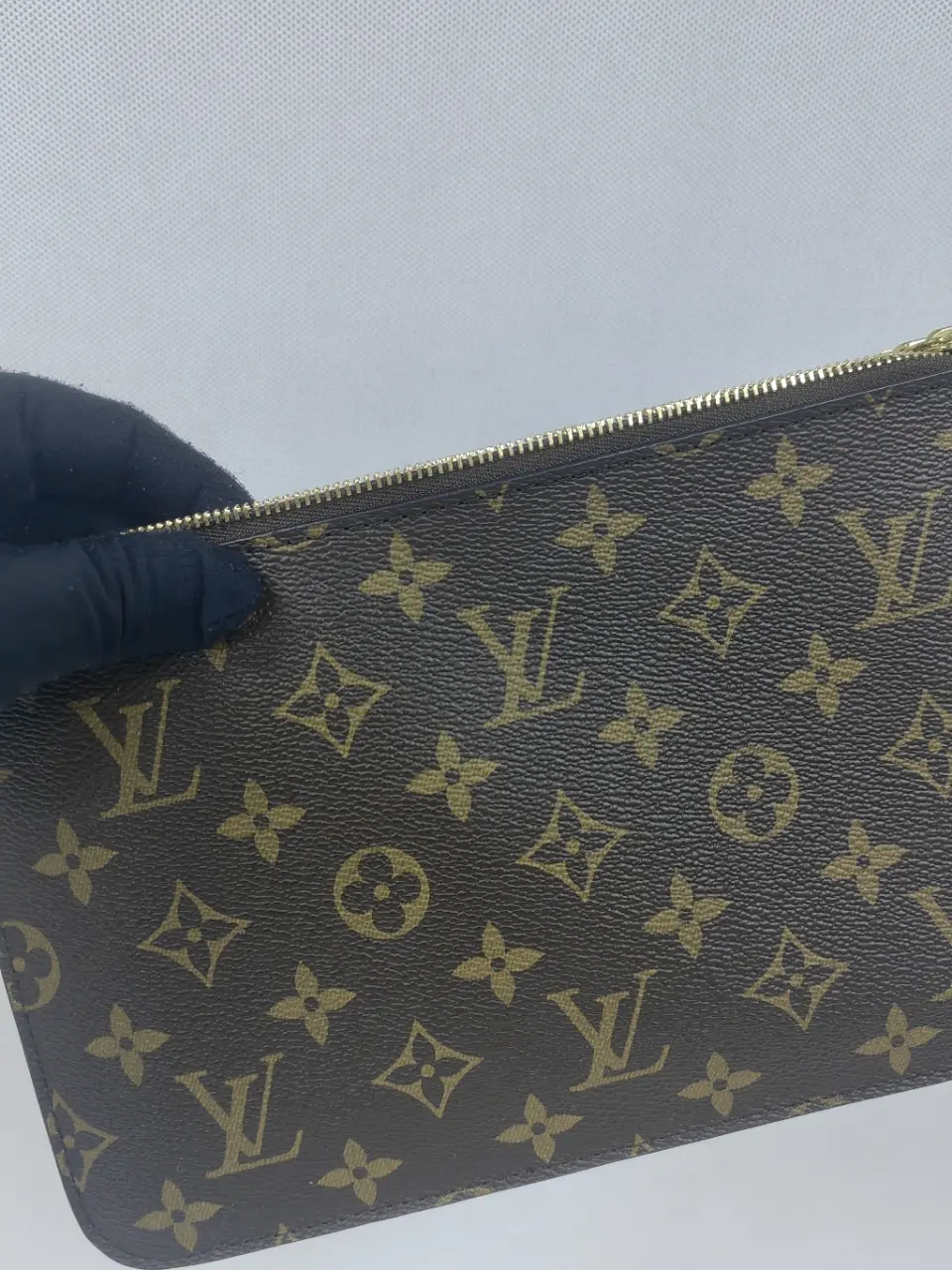 Pre-owned Louis Vuitton coated canvas Clutches & Wristlets Yellow Neverfull Detachable Pouch（U）