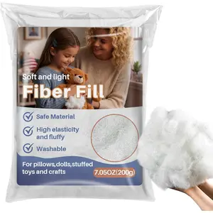Polyester Fiberfill Stuffing - 7.05oz Polyfill for Pillow Stuffing, Stuffed Animals and DIY Crafts, Firm Support Filling for Small Dolls, Cushions and Sewing Projects