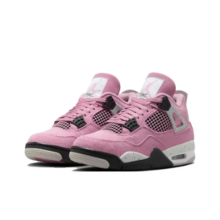 Unisex Retro 4 Basketball Sneakers | Brand New Sealed with Original Shoe Box | Pink White Black | Multi-Color | Breathable Upper Non Slip Sole | Street Fashion Casual Sports Shoes