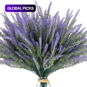 24 Bunches Outdoor Artificial Lavender Flowers, UV Resistant Plastic Fake Flowers, Hanging Basket, Pots, Garden, Home Decor, Home Decoration Bouquet, Decorative Flowers, Outdoor Artificial Plants #GLOBAL PICKS
