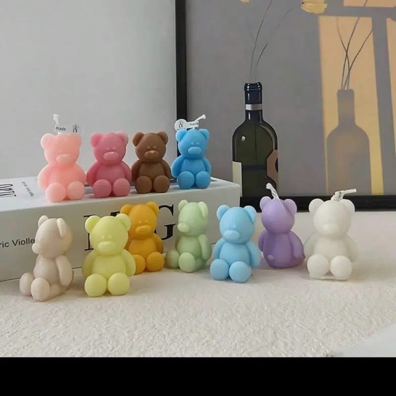 Handcrafted Mini Teddy Bear Candles