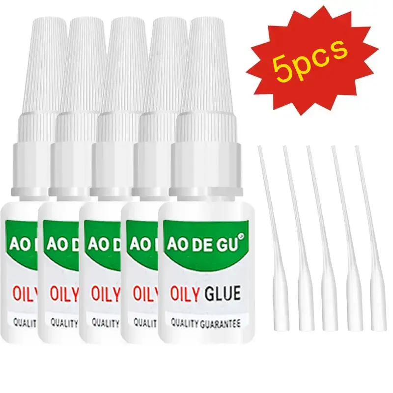 5 Pack Strong Super Glue - Multi-Purpose Multi-Surface Glue for Outdoor Use, Strong Bonding Craft Glue, Strong Shoe Glue, Home Repair, Office Supplies, Multi-Purpose Adhesive, High Strength Adhesive, Durable Bond, Repair Adhesive