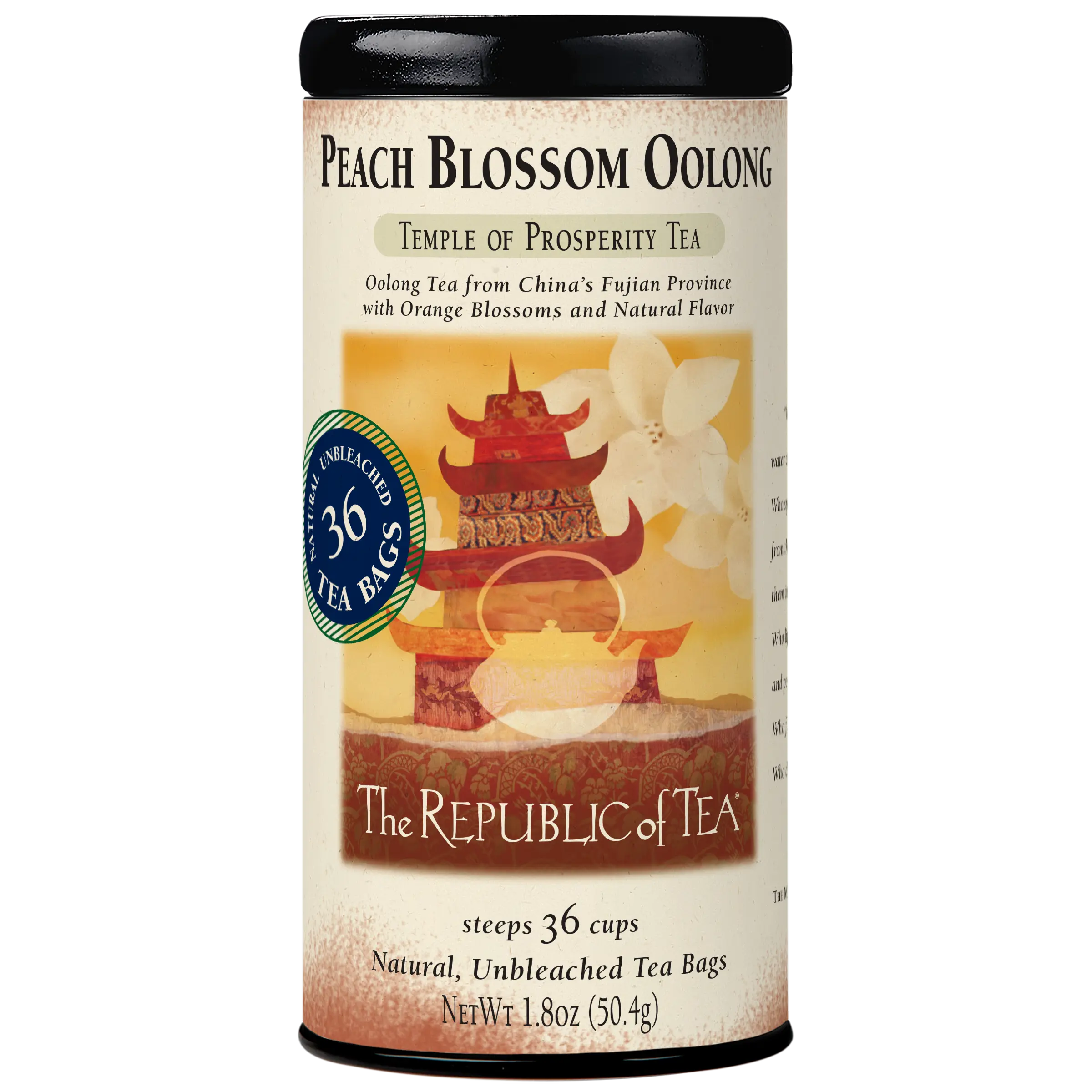 The Republic of Tea-Peach Blossom Oolong Tea, 36 Tea Bags, Caffeinated Tea | Milk Tea
