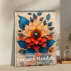 Floral Mandala Coloring Book, 24 Pages Thick A4 Paper, Single-Sided Coloring, Yo Spiral Binding, Perfect for Holidays & Gifts
