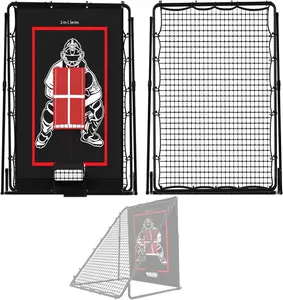 2 in 1 Baseball Pitching Trainer and Ball Return Net, High Strength Nylon Pitching Strike Zone with Switch Hitting Batter for Backyard, Youth Training and Throwing Accuracy - 1 Pack