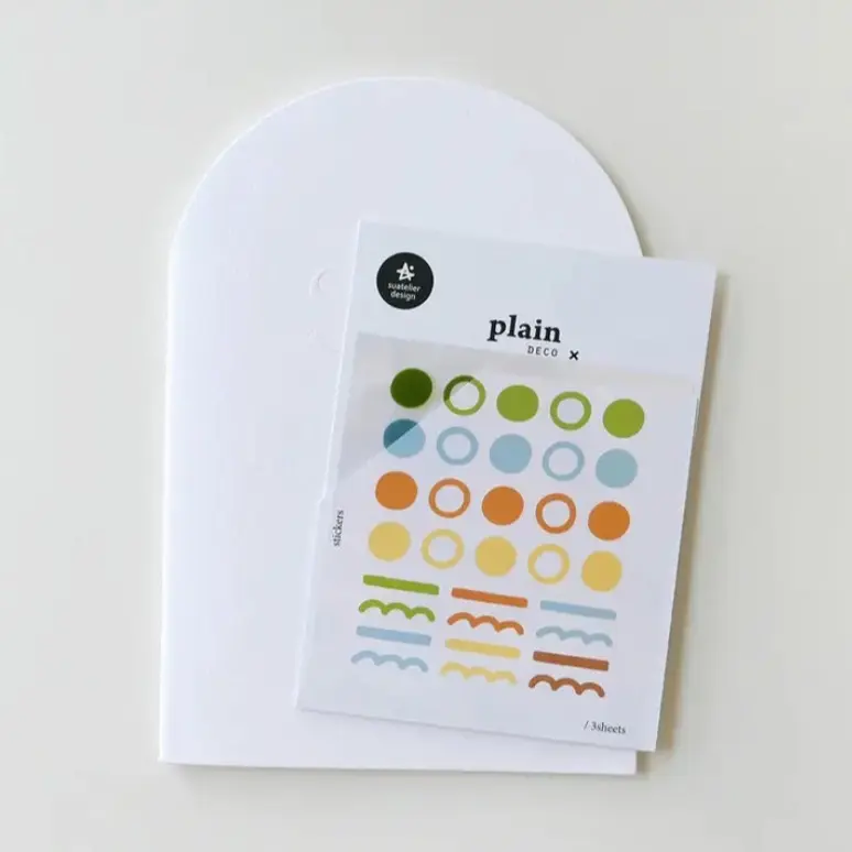 Suatelier Stickers Plain Deco No. 67 - Cute Stickers for Planner/Journal/Cards/Notes journal stickers