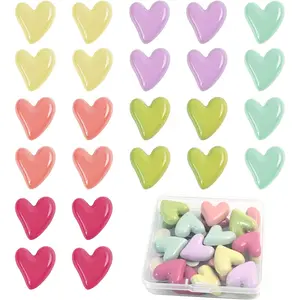 24pcs Cute Fridge Magnets - Colorful Heart Magnets for Refrigerator, Whiteboard, Cabinet & Locker - Decorative Magnets for Classroom, Kitchen & Office and Home Adults (Multicolor)