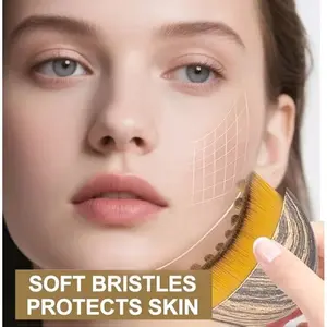 Lymph Contour Facial Brush for Jawline Sculpting, Dry Brush Massager for Lymph Drainage, Ergonomic Design, Face Fatigue Relief, Facial Care Tool, Facial Beauty Instrument, 1pcs