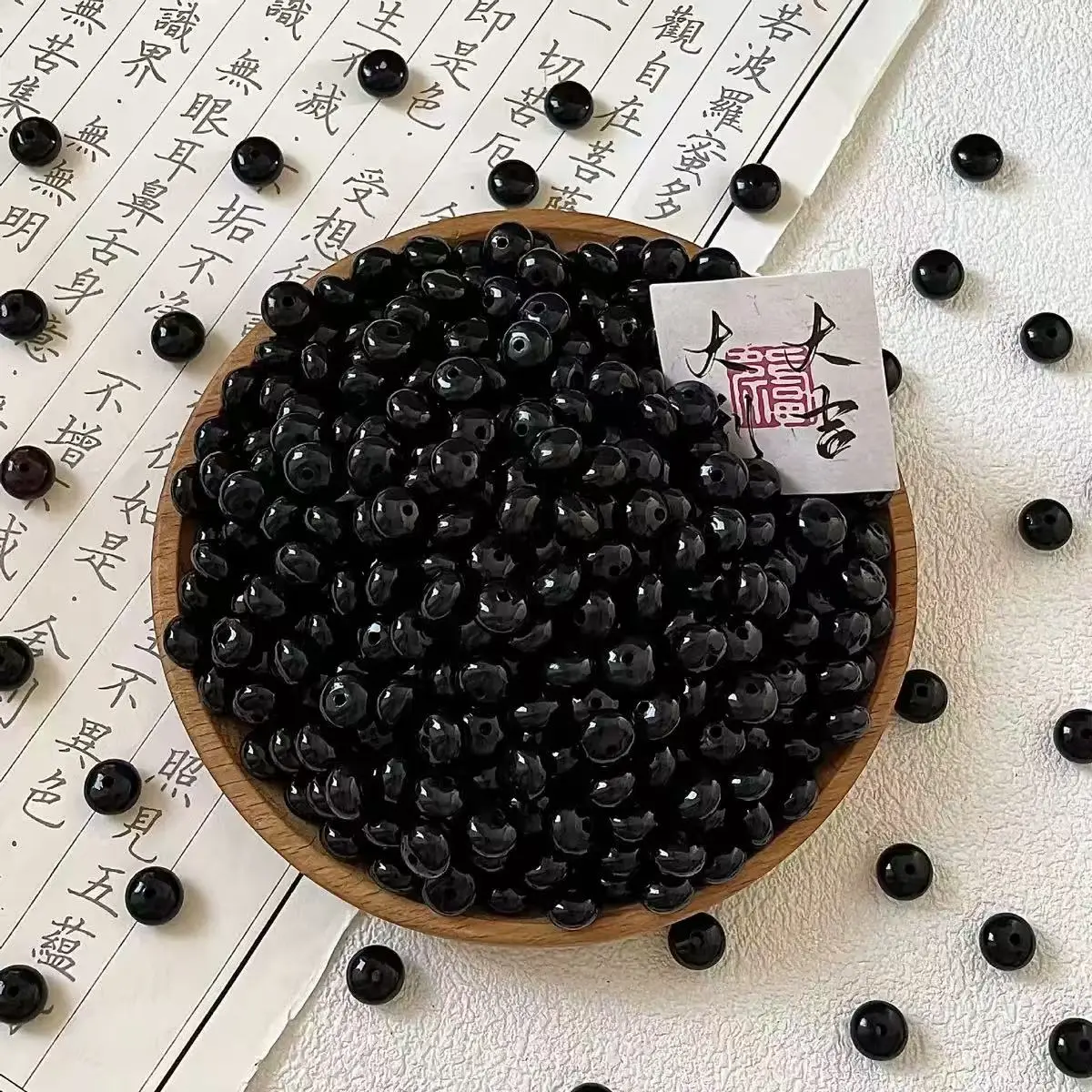 (M10) 6*9mm black abacus*150 pcs