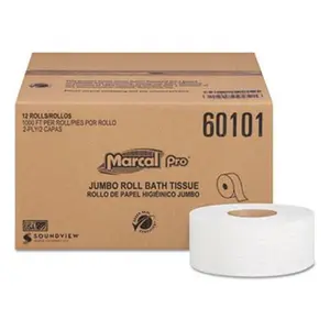 212 MAIN Marcal PRO MRC60101 2-Ply Smooth, Hypoallergenic, Septic-Safe Jumbo Size Bathroom Tissue - 12 Rolls Per Pack