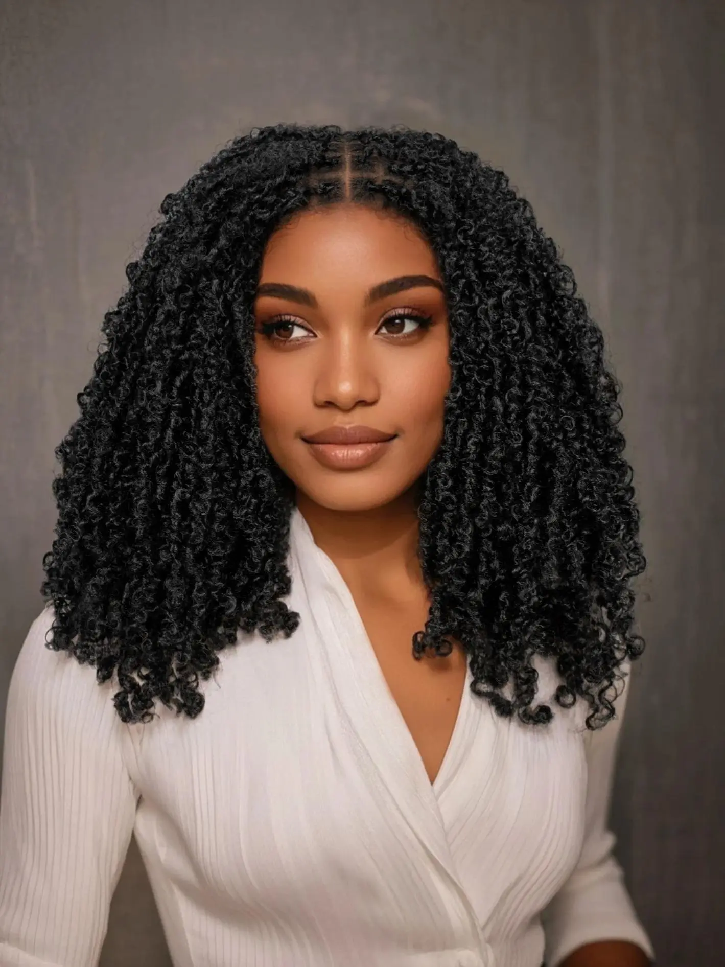 18 Inch Black Long Spring Twist Braided Lace Wigs for Women, Gorgeous Fluffy Wigs without Bangs, Synthetic Braided Lace Wigs for Party, Daily Use, Braided Hair Wigs, Synthetic Curly Wigs