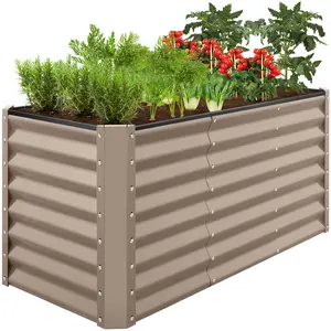 Best Choice Products 4x2x2ft Outdoor Metal Raised Garden Bed, Planter Box for Vegetables, Flowers, Herbs