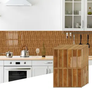 12/20 pieces thickened self-adhesive wall tiles, 3D solid square mosaic subway patterned vinyl splashback, suitable for bathroom,, living room wall tiling
