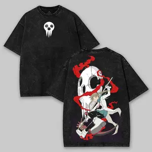 valentine shirts Retro Vintage Unisex Soul Eater Maka Albarn Anime Manga Acid Washed Heavyweight T-shirt, Anime Merch, Gift For Anime Fan. Menswear Top Tshirt Streetwear