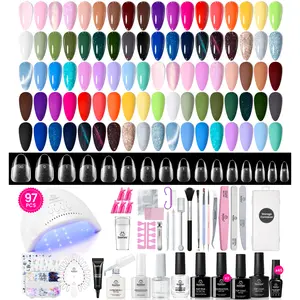 Beetles Gel Nail Polish Kit with U V Light Gel Polish Set with Nail Stamp Nail Tips Base Top Coat All Season Gel Polish Starter Kit Manicure Tools Gift for Women Girls