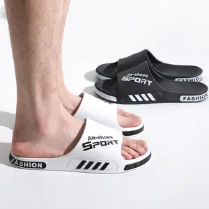 Anti slip PVC sole, comfortable fit, suitable for indoor and outdoor use - perfect for beach, shower, and casual wear - fashionable black with white accents, summer sandals | holiday shoes | PVC sandals, beach shoes