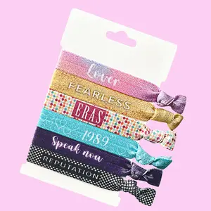 6 Pack of Styla Hair Tie Bracelet Era Inspired Hair Ties - Fun Twist on the Friendship Bracelet - Wear in Your Hair or on Your Wrist - Soft Satin Knot Hair Elastics for Women, Teens, Girls & All Swifti Lovers - Choose Your Era or Wear Them All