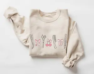 Hairstylist Sweatshirt, Coquette Hair Stylist Gift, Hairdresser Crewneck, Cosmetology School Graduation Sweater, Salon Life Shirt