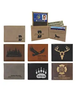 Custom Engraved Men's Bifold Leather Wallet