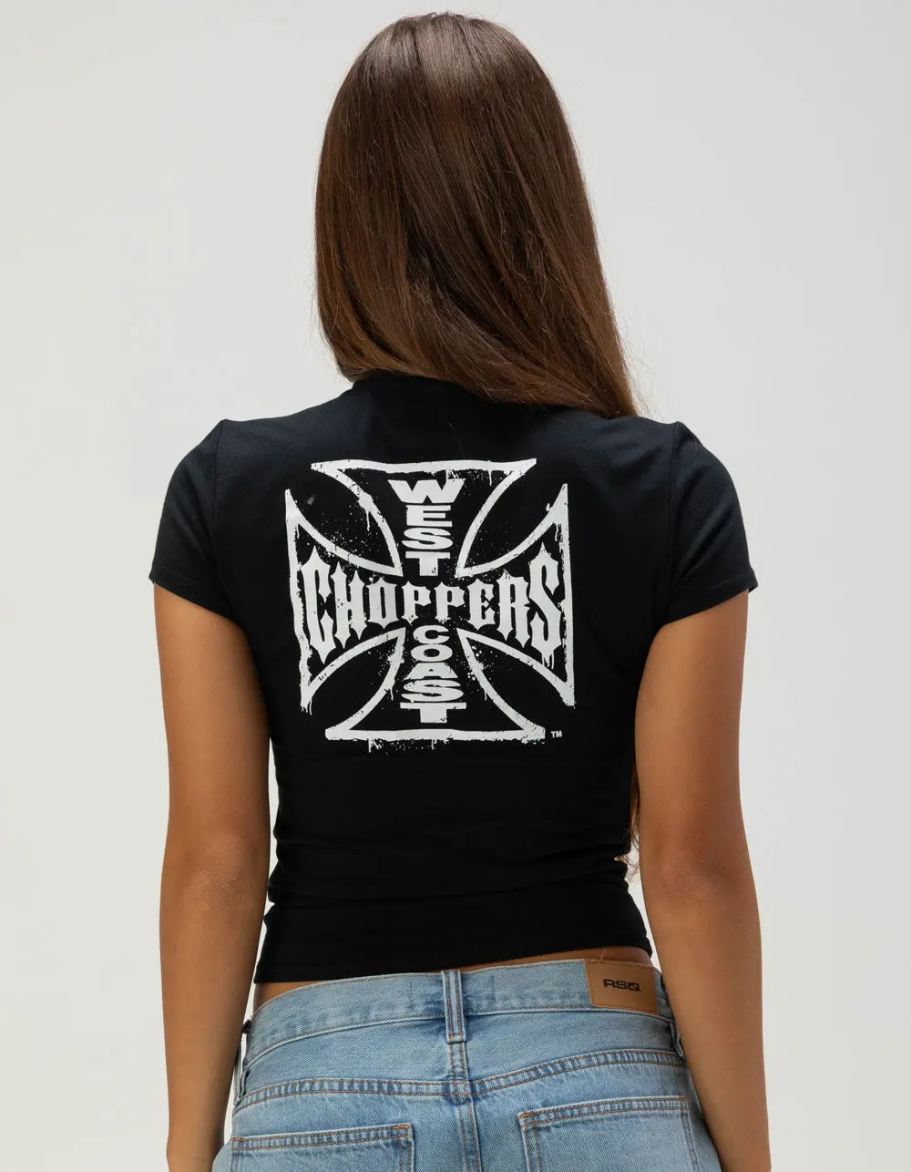 WEST COAST CHOPPERS Stroke Logo Womens Baby Tee